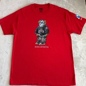 DGK Dirty Ghetto Kids Jason Polo Bear Mens Graphic T-Shirt Size Large Red